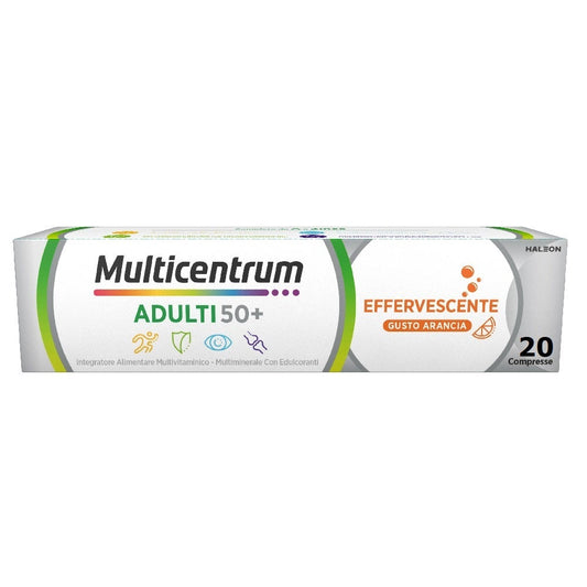 Multicentrum Adulti 50+ Effervescente Integratore Multivitaminico Vitamina B C D A Magnesio 20 Compresse