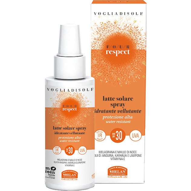 Helan Voglia Di Sole Four Respect Latte Solare Spray SPF30 Viso/Corpo 100ml