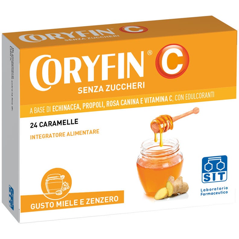 Coryfin C Senza Zucchero Miele Zenzero 24 Caramelle