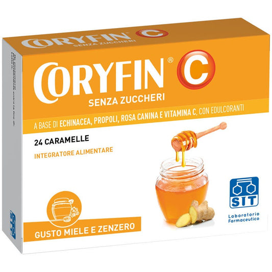 Coryfin C Senza Zucchero Miele Zenzero 24 Caramelle