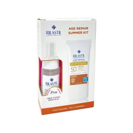Rilastil Sun System Kit Age Repair Crema Protettiva Antirughe SPF50+ 40ml + Aqua Intense Spray 30ml