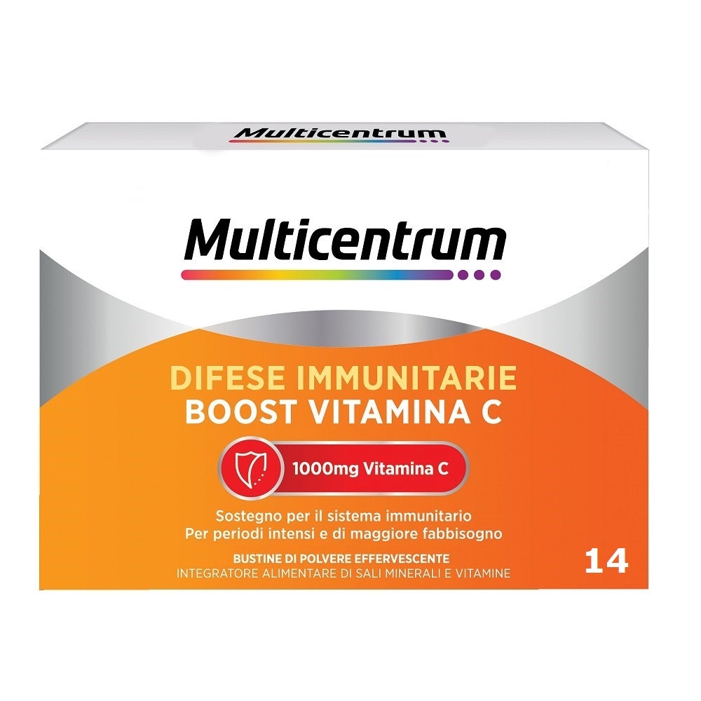 Multicentrum Difese Immunitarie Boost Vitamina C Integratore Alimentare Sali Minerali Vitamine 14 Bustine