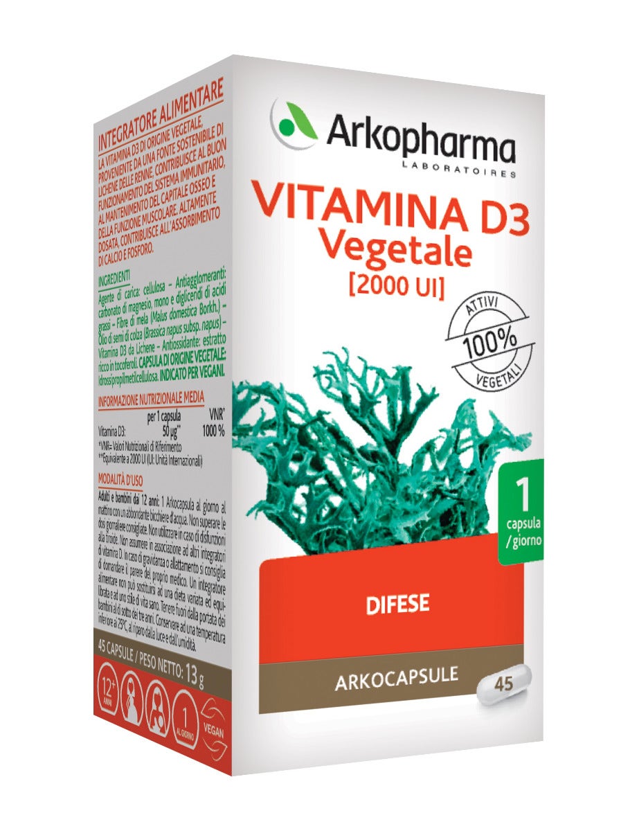 Arkopharma Vitamina D3 Vegetale 45 Capsule