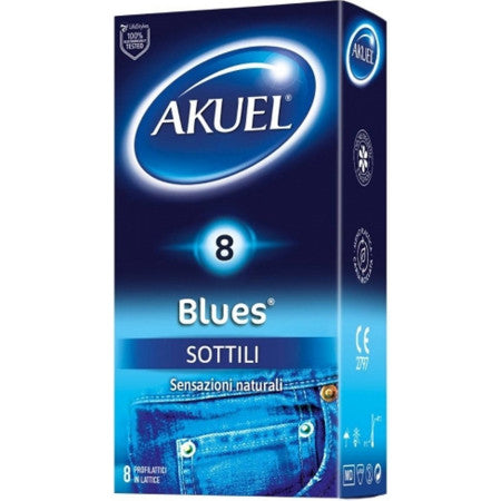 Akuel Blues Profilattico Sottile 8 Pezzi