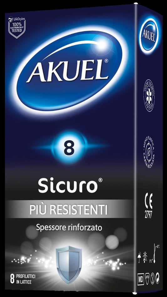 Akuel Sicuro Profilattico Più Resistente 8 Pezzi