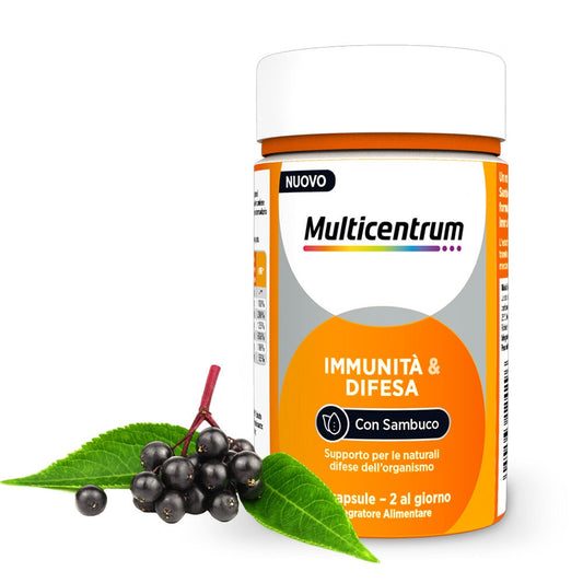 Multicentrum Immunità & Difesa Con Sambuco Integratore Alimentare Vitamina C Difese Immunitarie 30 Compresse