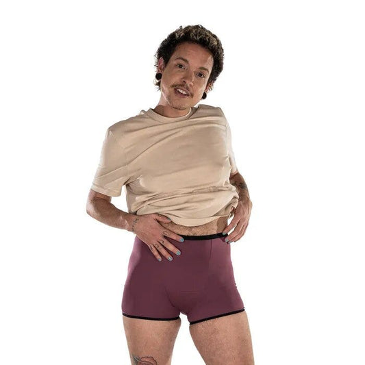 Fluyda Boxer Linea Basic Mutandina Assorbente Bianco/Vinaccia Taglia M