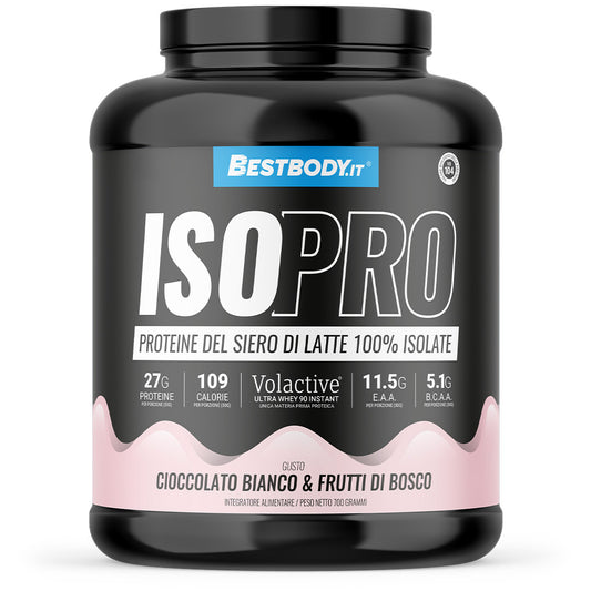 IsoPro 100% Isolate Volactive (700g) Gusto: Cioccolato Bianco Frutti di Bosco