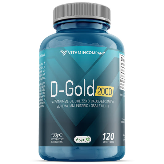 Vitamina D Gold 2000 UI (120cpr) - Supporto per ossa, muscoli e sistema immunitario