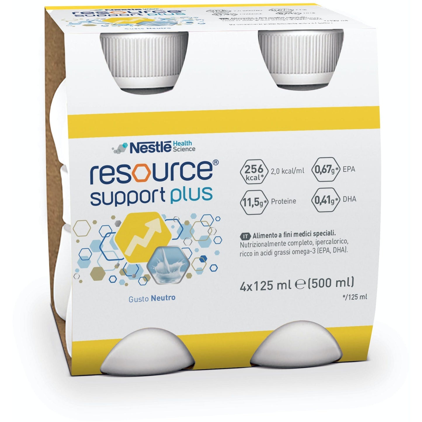 Resource Support Plus Neutro Bevanda Ipercalorica E Iperproteica Con EPA E DHA 4x125ml