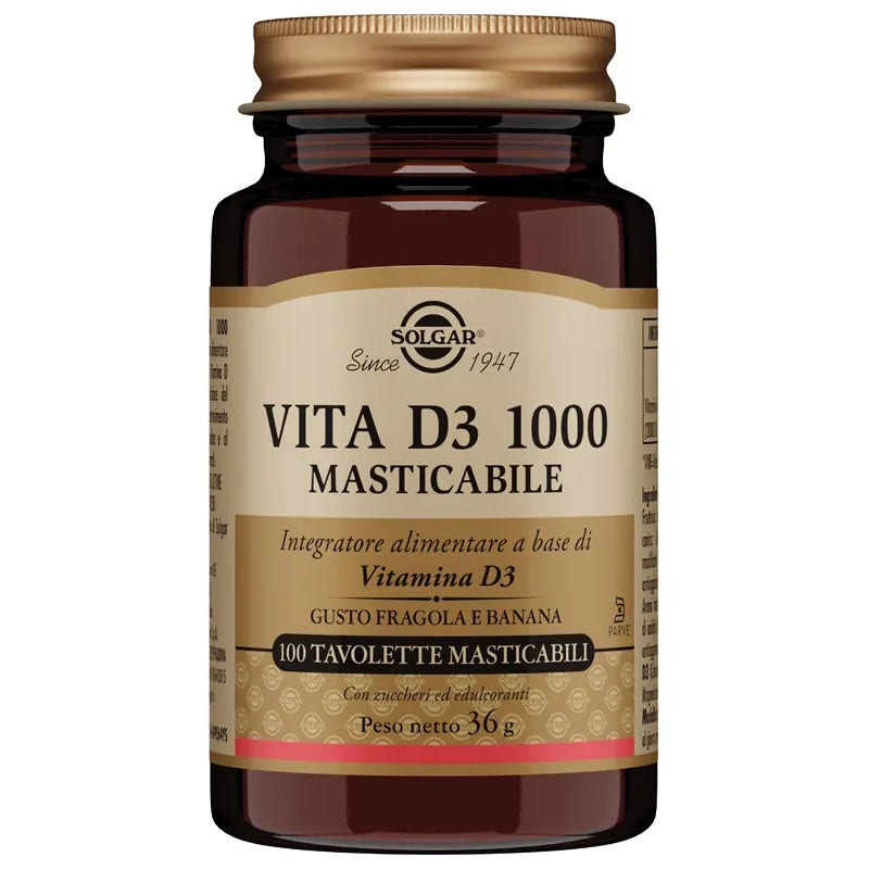 Solgar Vita D3 1000 100 Tavolette Masticabili