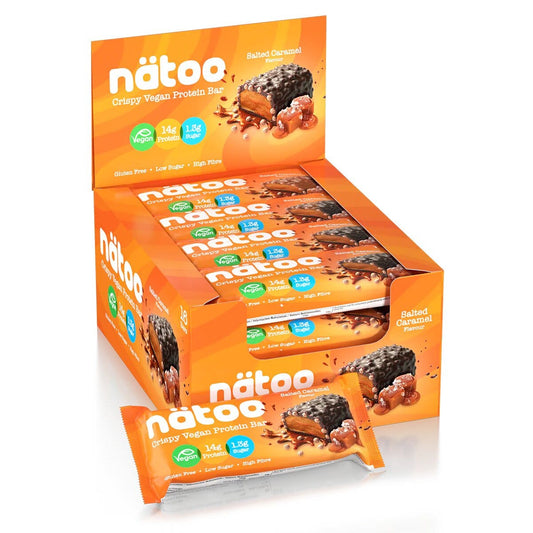 Natoo Crispy Vegan Protein Bar Caramello Salato 16x50g