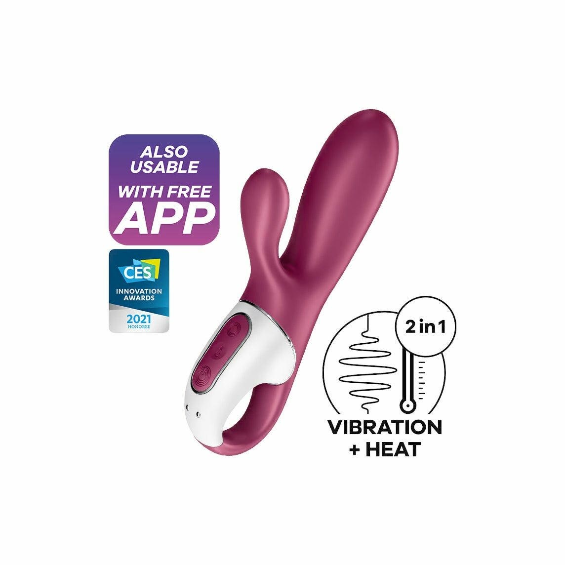 Satisfyer Hot Bunny Connect App Vibratore Rosso Porpora
