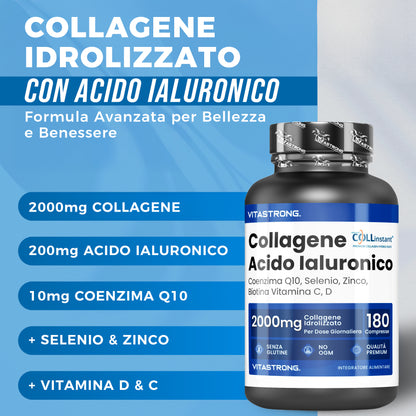 Vitastrong Collagen & HyaluronicAcid 180 Compresse