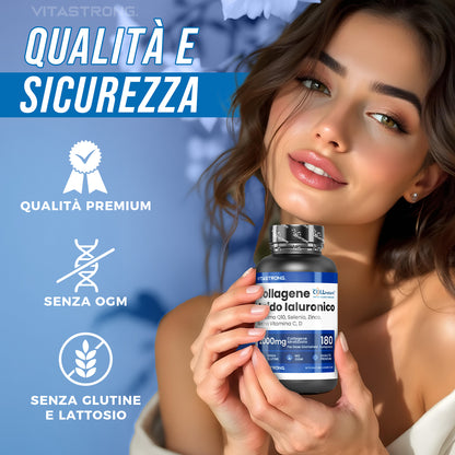 Vitastrong Collagen & HyaluronicAcid 180 Compresse