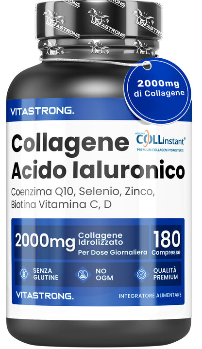 Vitastrong Collagen & HyaluronicAcid 180 Compresse