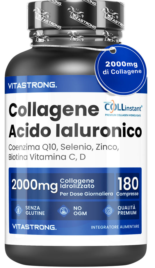 Vitastrong Collagen & HyaluronicAcid 180 Compresse