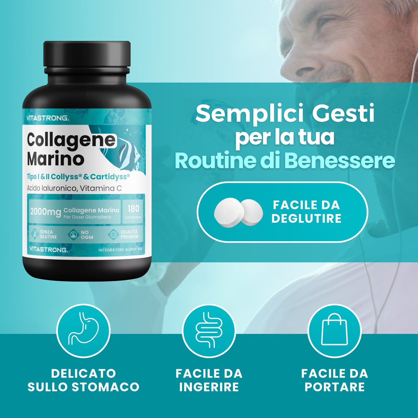 Vitastrong Marine Collagen 180 Compresse